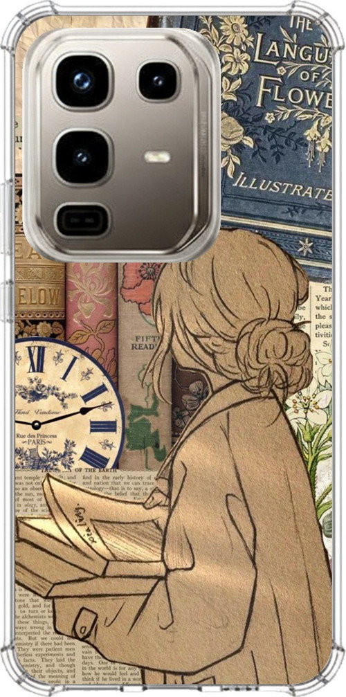 Infinix Note 50 PRO Uyumlu Retro Gazete Kadın Tasarımlı Baskılı Silikon Kılıf