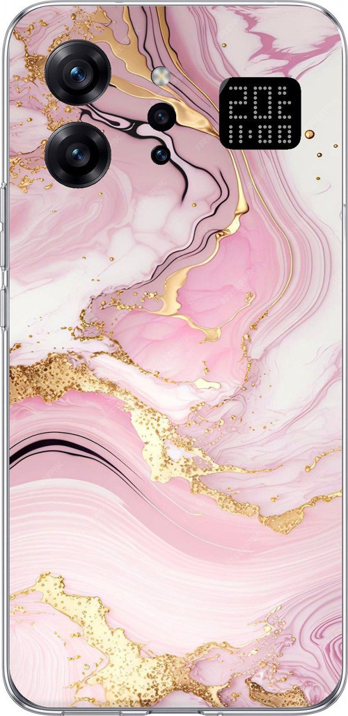 Infinix Note 60 Ultra Uyumlu Pembe Mermer Baskılı Silikon Kılıf