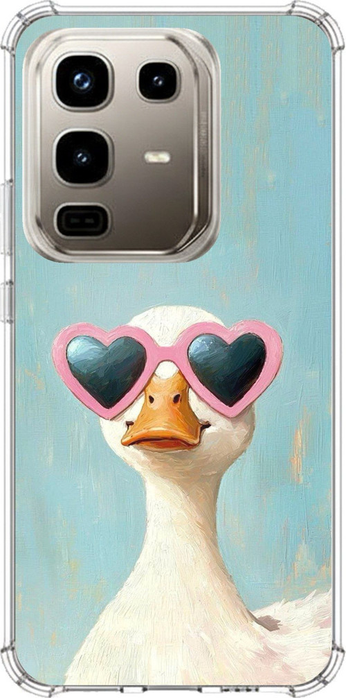 Infinix Note 50 PRO Uyumlu Yağlı Boya Pop-Art Ördek Baskılı Silikon Kılıf