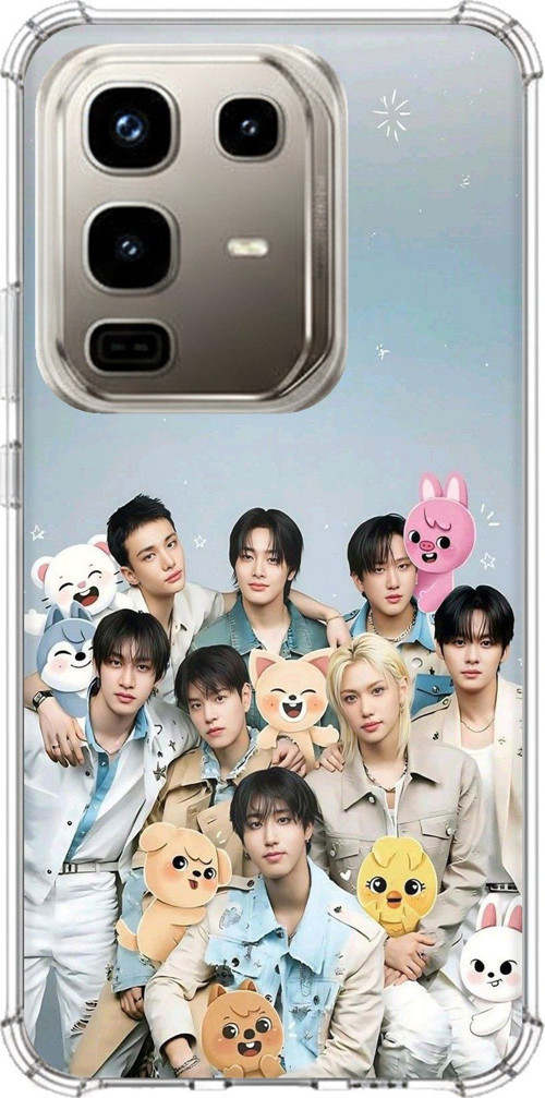 Infinix Note 50 PRO Uyumlu Tray Kids K-Pop Grubu ve SKZOO Temalı Baskılı Silikon Kılıf