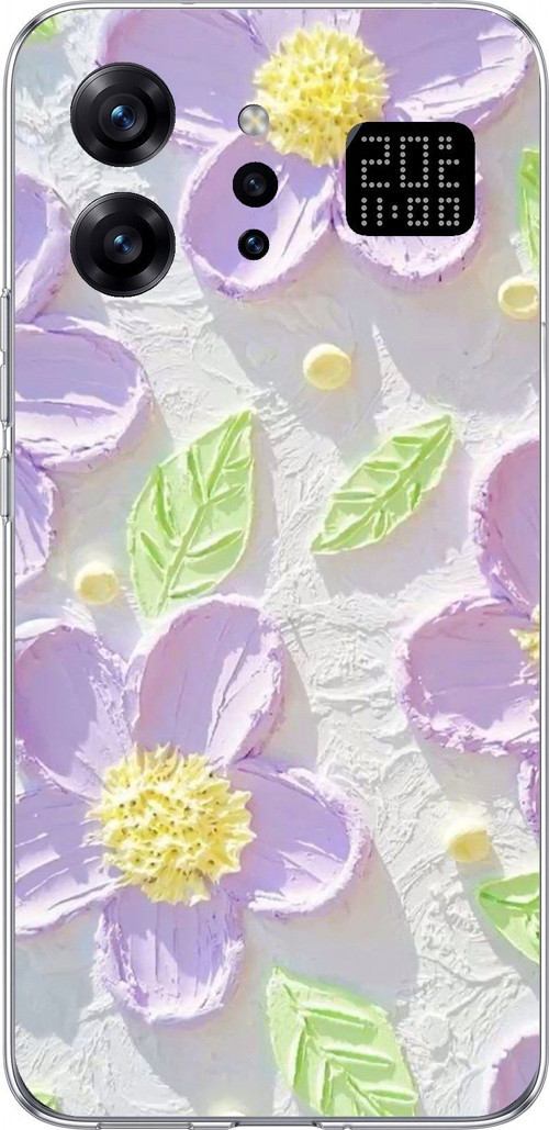 Infinix Note 60 Ultra Uyumlu Mor Papatyalar Sulu Boya Baskılı Silikon Kılıf