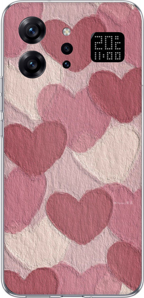 Infinix Note 60 Ultra Uyumlu Pastel Gül Kurusu ve Pembe Kalpli Baskılı Silikon Kılıf