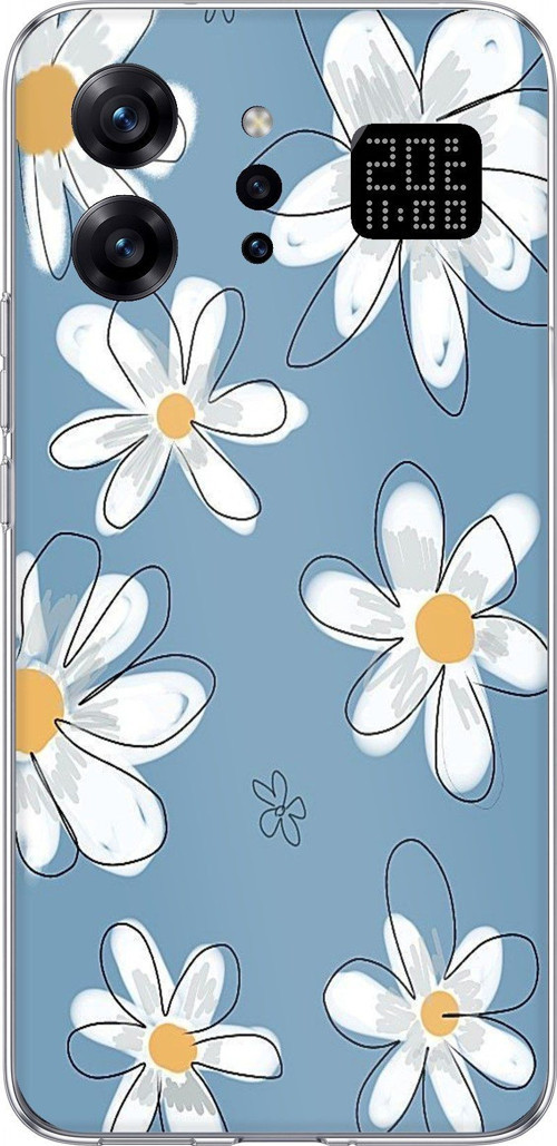 Infinix Note 60 Ultra Uyumlu Mavi Papatya Bahçesi Baskılı Silikon Kılıf