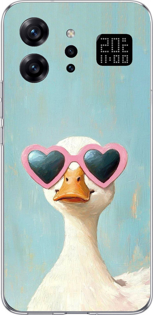 Infinix Note 60 Ultra Uyumlu Yağlı Boya Pop-Art Ördek Baskılı Silikon Kılıf