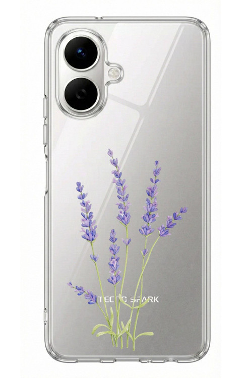 Infinix Smart 10 Uyumlu Lavanta Çiçek Tasarımlı Baskılı Silikon Kılıf
