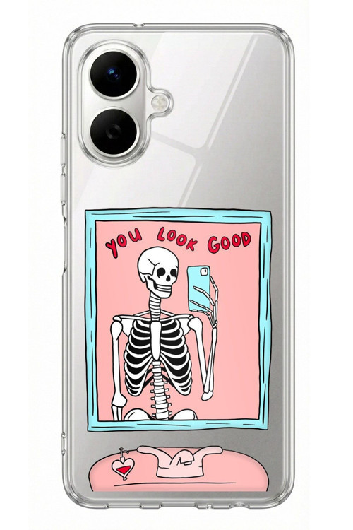 Infinix Smart 10 Uyumlu You Look Good İskelet Tasarımlı Baskılı Silikon Kılıf