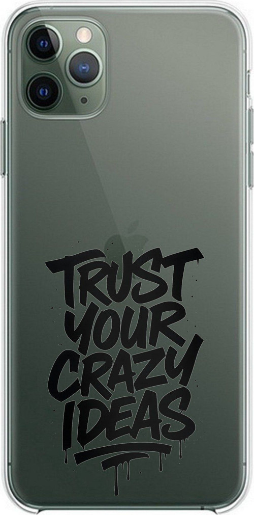 iPhone 11 Pro Max Uyumlu Crazy Trust Baskılı Silikon Kılıf