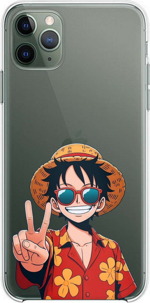 iPhone 11 Pro Max Uyumlu Monkey D. Luffy Tasarımlı Baskılı Silikon Kılıf