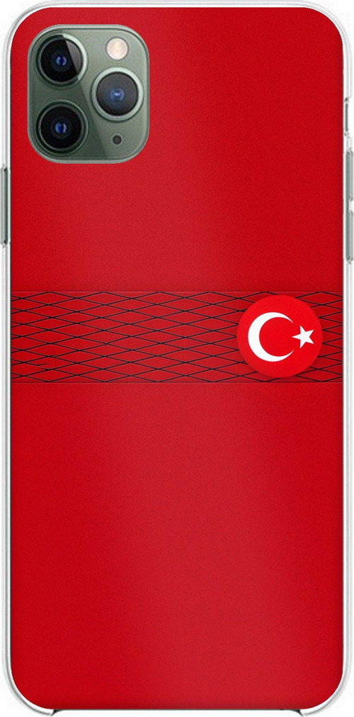 iPhone 11 Pro Max Uyumlu Türk Milli Takım Izgara Desenli Forma Baskılı Silikon Kılıf