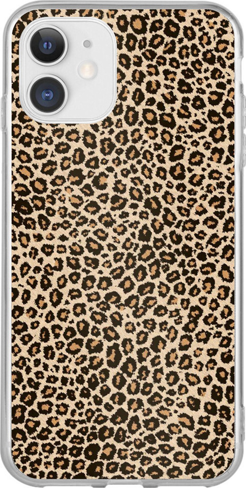 iPhone 11 Uyumlu Leopar Tasarımlı Baskılı Silikon Kılıf