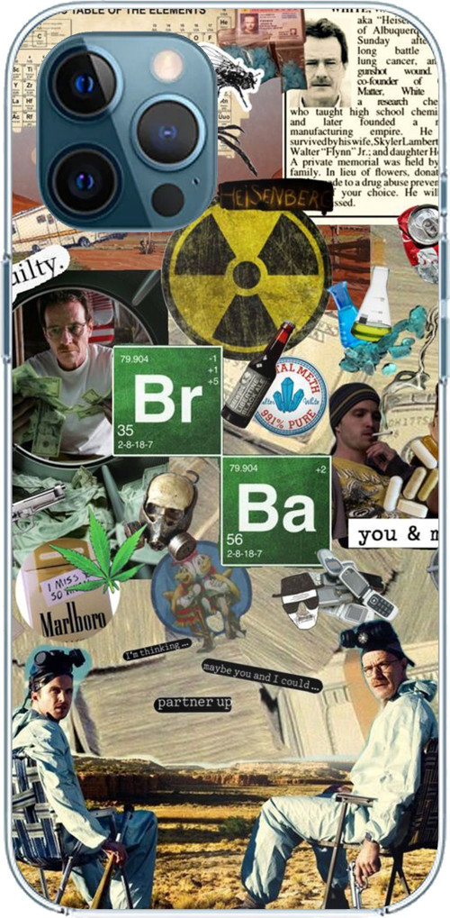 iPhone 12 PRO MAX Uyumlu Breaking Bad Kolaj Baskılı Silikon Kılıf