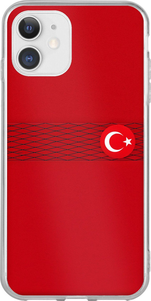 iPhone 11 Uyumlu Türk Milli Takım Izgara Desenli Forma Baskılı Silikon Kılıf