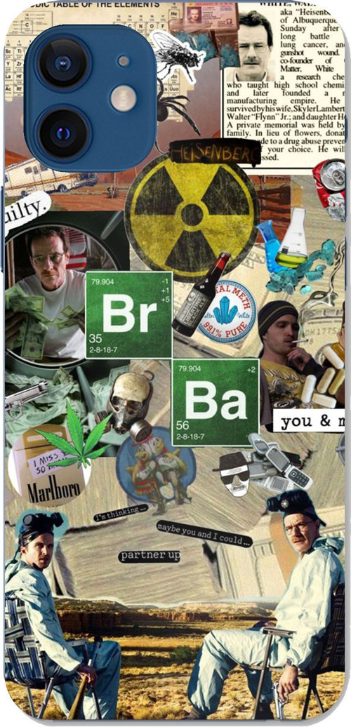 iPhone 12-12 PRO Uyumlu Breaking Bad Kolaj Baskılı Silikon Kılıf