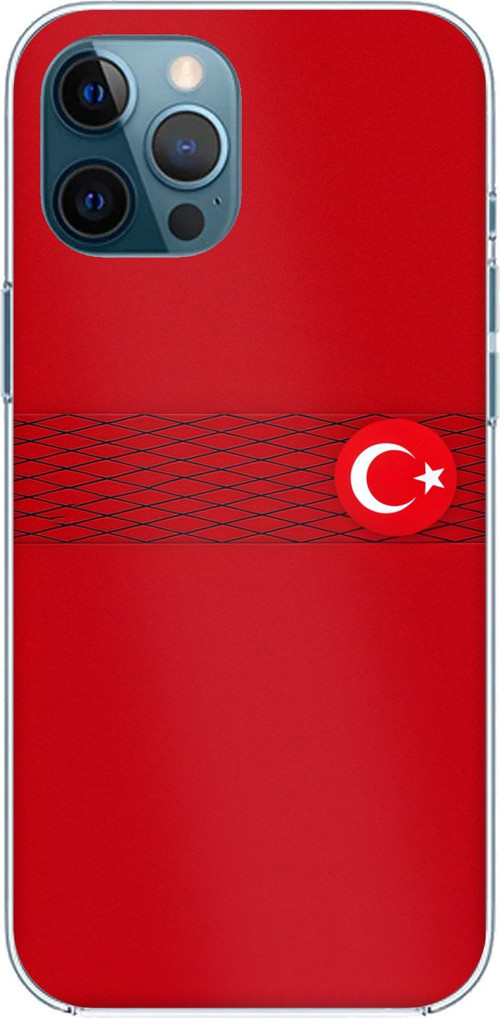 iPhone 12 PRO MAX Uyumlu Türk Milli Takım Izgara Desenli Forma Baskılı Silikon Kılıf