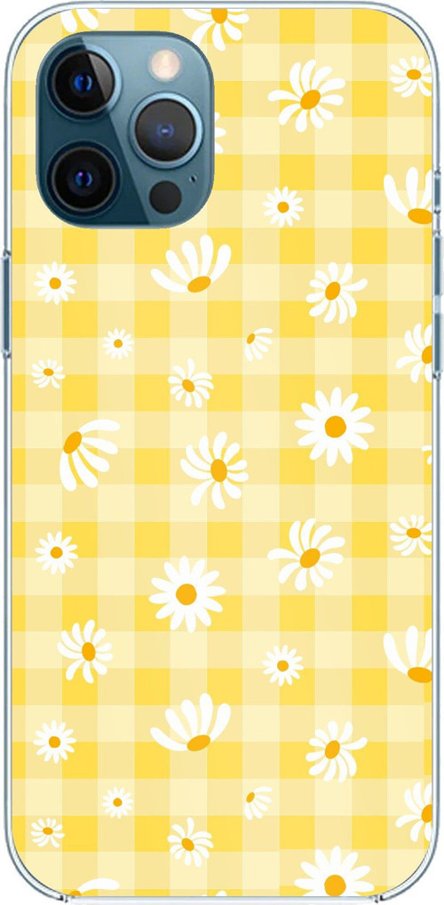 iPhone 12 PRO MAX Uyumlu Sarı Papatya Bahçesi Baskılı Silikon Kılıf
