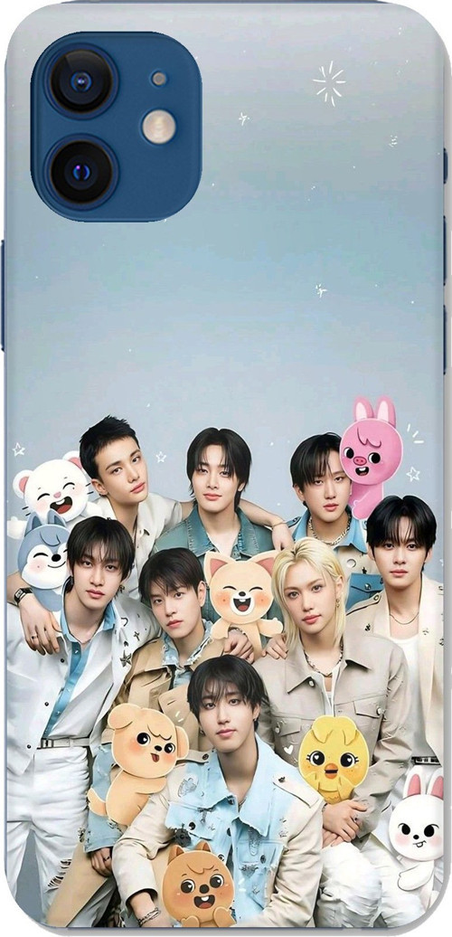 iPhone 12-12 PRO Uyumlu Tray Kids K-Pop Grubu ve SKZOO Temalı Baskılı Silikon Kılıf