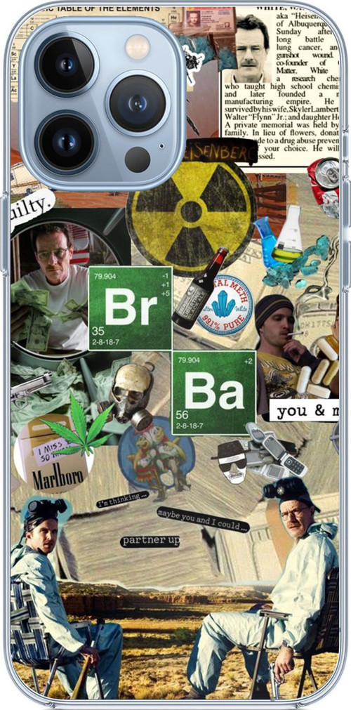 iPhone 13 PRO MAX Uyumlu Breaking Bad Kolaj Baskılı Silikon Kılıf