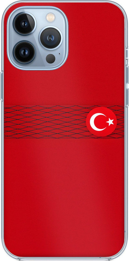 iPhone 13 PRO MAX Uyumlu Türk Milli Takım Izgara Desenli Forma Baskılı Silikon Kılıf