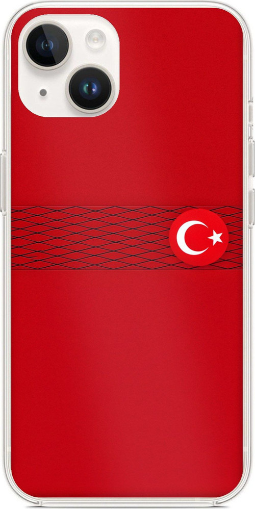 iPhone 14 PLUS Uyumlu Türk Milli Takım Izgara Desenli Forma Baskılı Silikon Kılıf