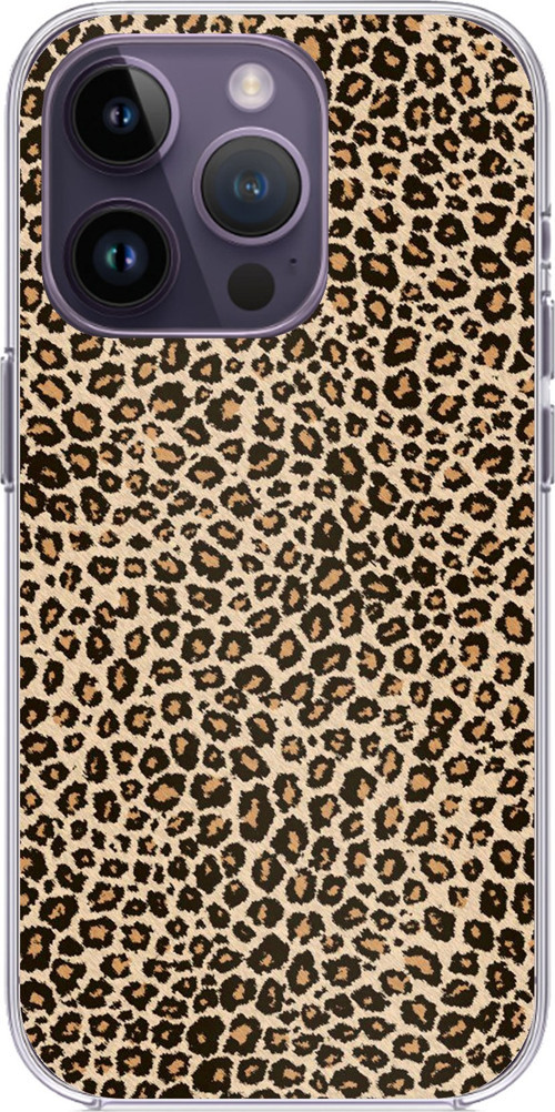 iPhone 14 PRO MAX Uyumlu Leopar Tasarımlı Baskılı Silikon Kılıf