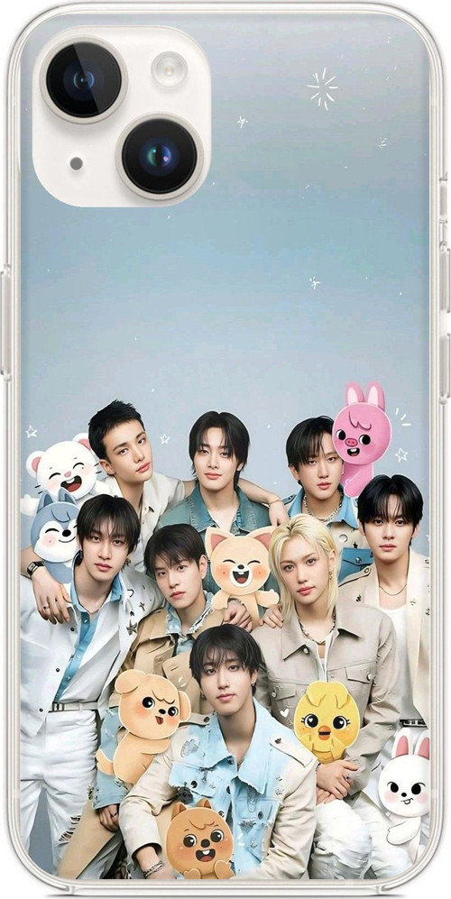 iPhone 14 PLUS Uyumlu Tray Kids K-Pop Grubu ve SKZOO Temalı Baskılı Silikon Kılıf
