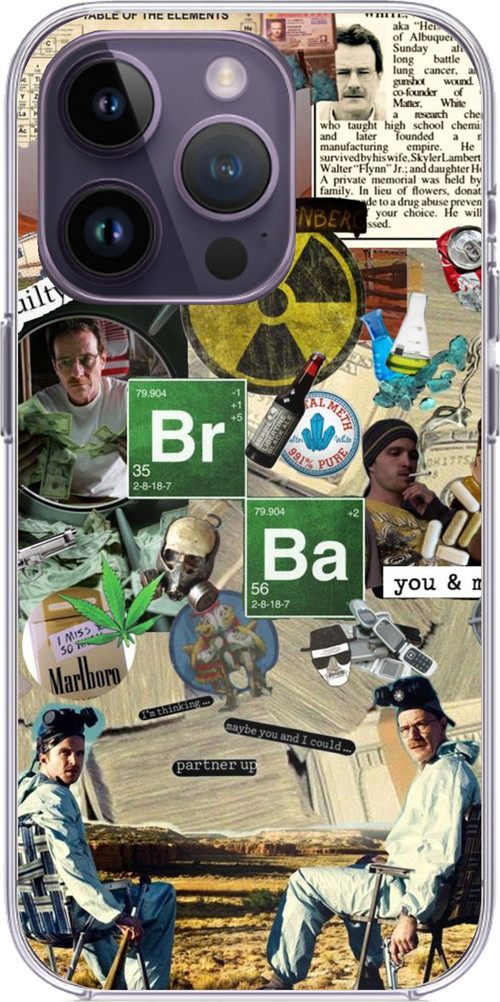 iPhone 14 PRO MAX Uyumlu Breaking Bad Kolaj Baskılı Silikon Kılıf