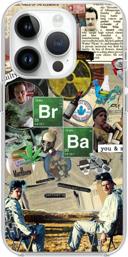 iPhone 14 PRO Uyumlu Breaking Bad Kolaj Baskılı Silikon Kılıf
