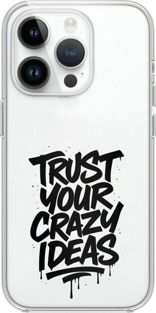iPhone 14 PRO Uyumlu Crazy Trust Baskılı Silikon Kılıf