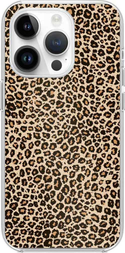 iPhone 14 PRO Uyumlu Leopar Tasarımlı Baskılı Silikon Kılıf