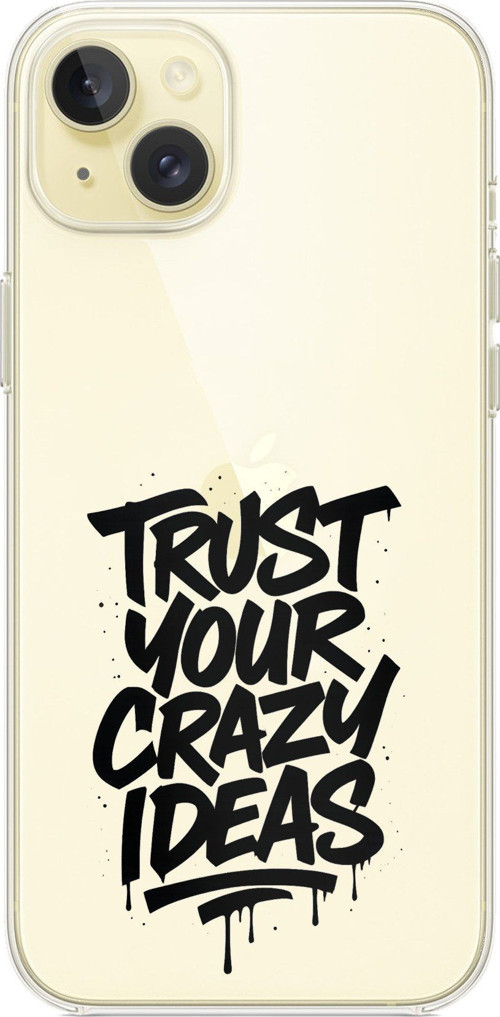 iPhone 15 PLUS Uyumlu Crazy Trust Baskılı Silikon Kılıf