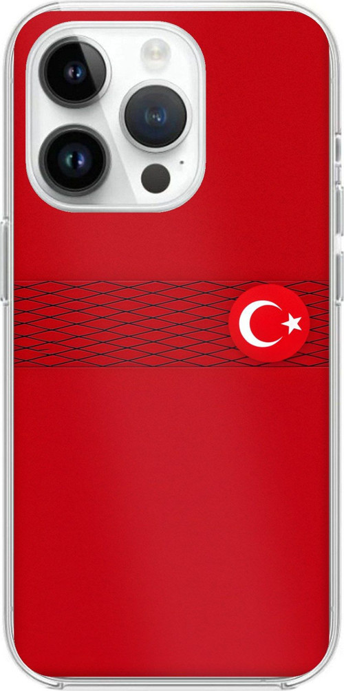 iPhone 14 PRO Uyumlu Türk Milli Takım Izgara Desenli Forma Baskılı Silikon Kılıf