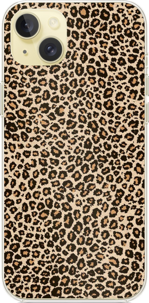 iPhone 15 PLUS Uyumlu Leopar Tasarımlı Baskılı Silikon Kılıf
