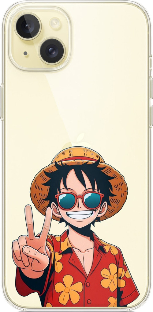 iPhone 15 PLUS Uyumlu Monkey D. Luffy Tasarımlı Baskılı Silikon Kılıf