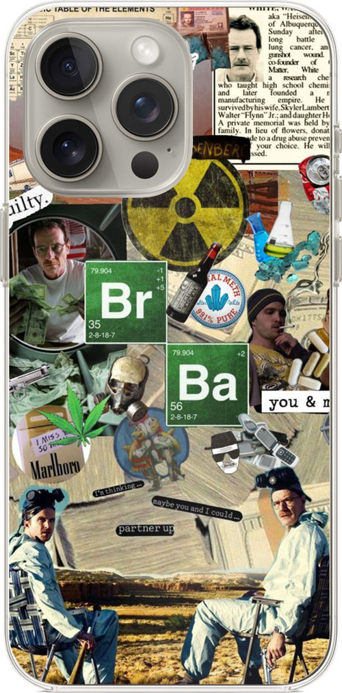 iPhone 15 PRO MAX Uyumlu Breaking Bad Kolaj Baskılı Silikon Kılıf