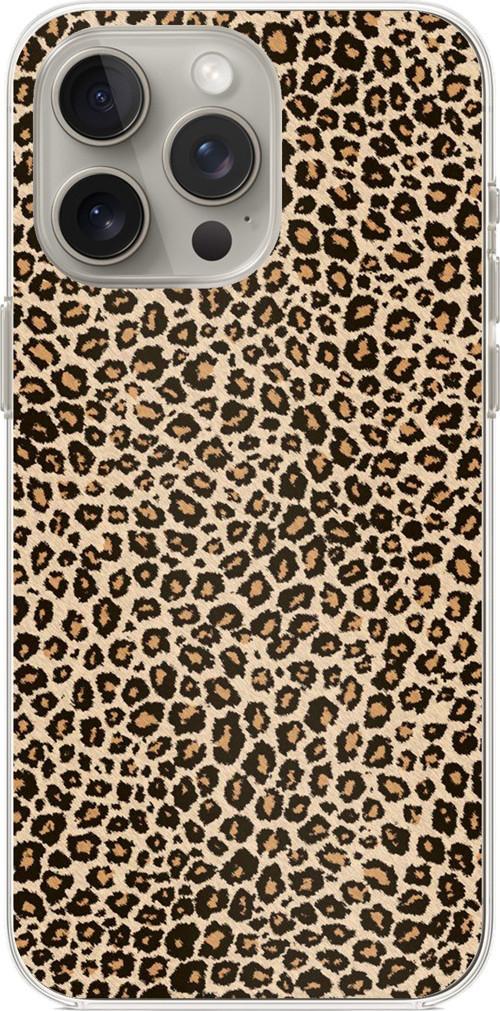 iPhone 15 PRO Uyumlu Leopar Tasarımlı Baskılı Silikon Kılıf