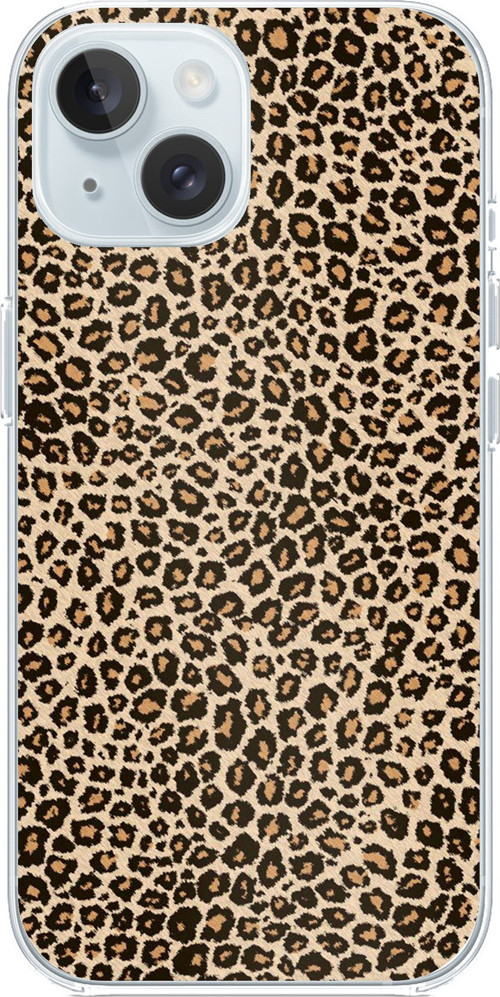 iPhone 15 Uyumlu Leopar Tasarımlı Baskılı Silikon Kılıf
