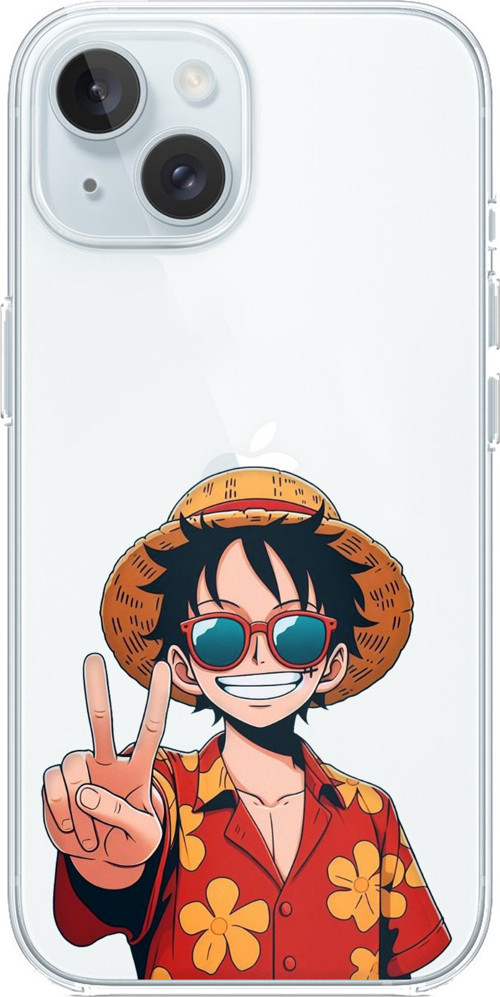 iPhone 15 Uyumlu Monkey D. Luffy Tasarımlı Baskılı Silikon Kılıf