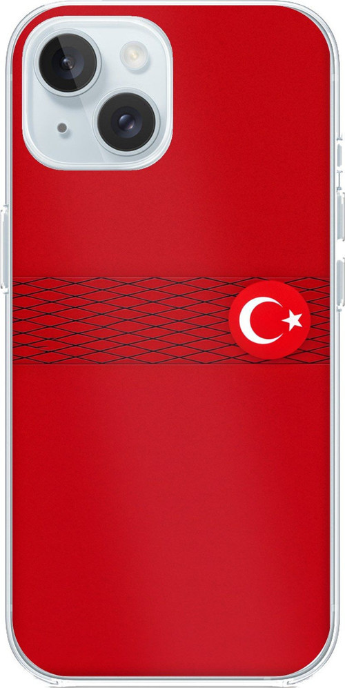 iPhone 15 Uyumlu Türk Milli Takım Izgara Desenli Forma Baskılı Silikon Kılıf