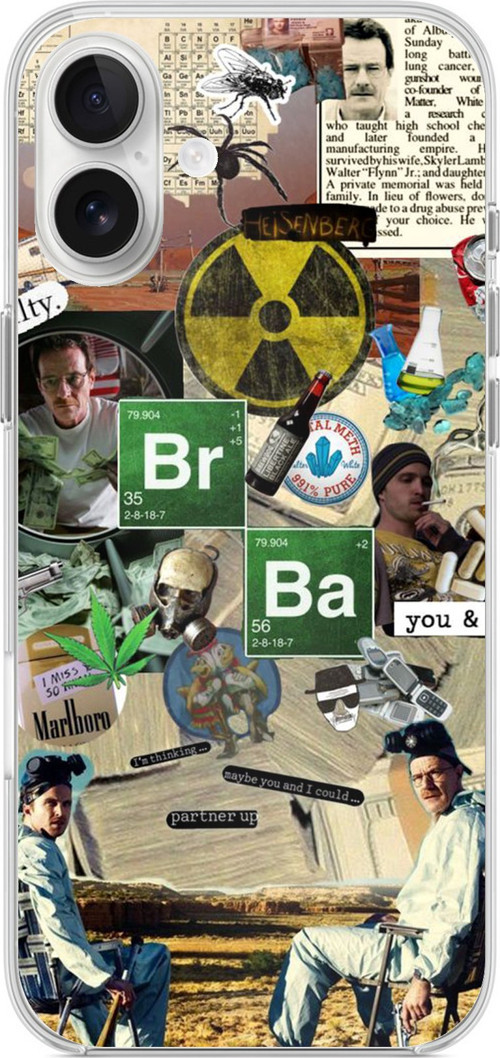 iPhone 16 PLUS Uyumlu Breaking Bad Kolaj Baskılı Silikon Kılıf