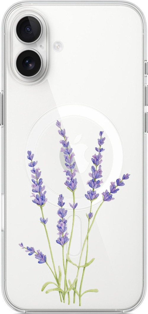 iPhone 16 PLUS Uyumlu Lavanta Çiçek Tasarımlı Baskılı Silikon Kılıf