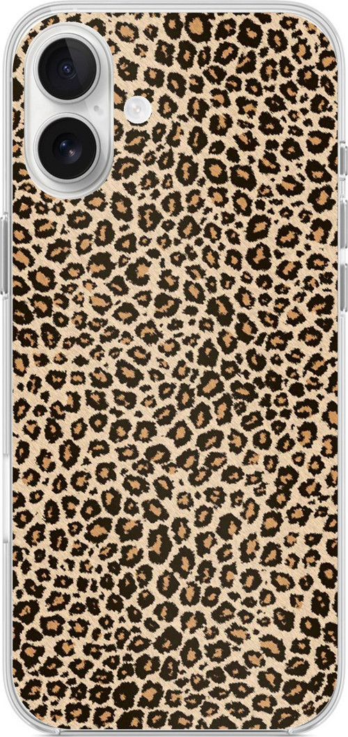 iPhone 16 PLUS Uyumlu Leopar Tasarımlı Baskılı Silikon Kılıf