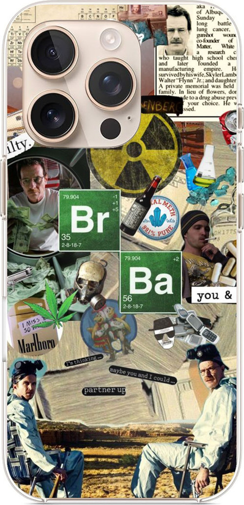 iPhone 16 PRO MAX Uyumlu Breaking Bad Kolaj Baskılı Silikon Kılıf