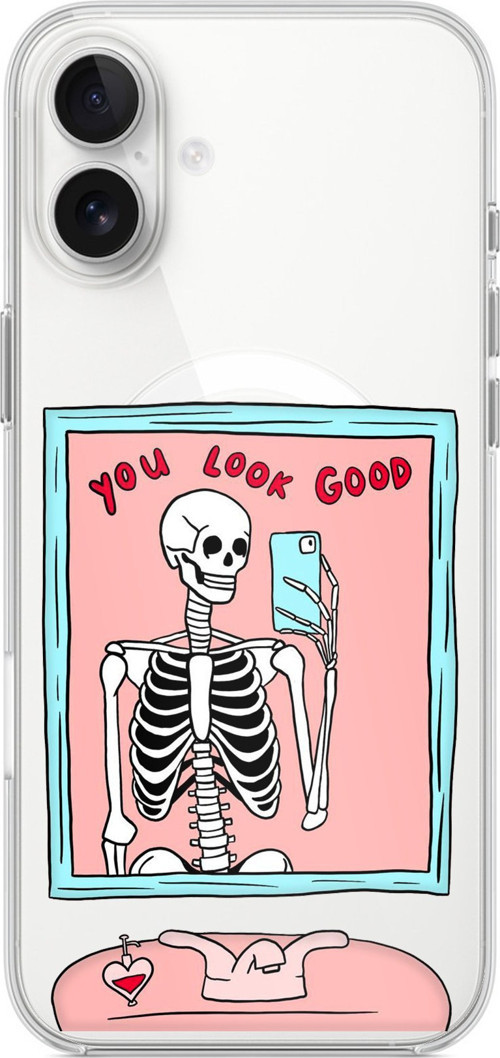 iPhone 16 PLUS Uyumlu You Look Good İskelet Tasarımlı Baskılı Silikon Kılıf