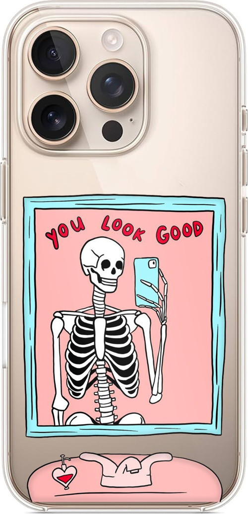 iPhone 16 PRO MAX Uyumlu You Look Good İskelet Tasarımlı Baskılı Silikon Kılıf