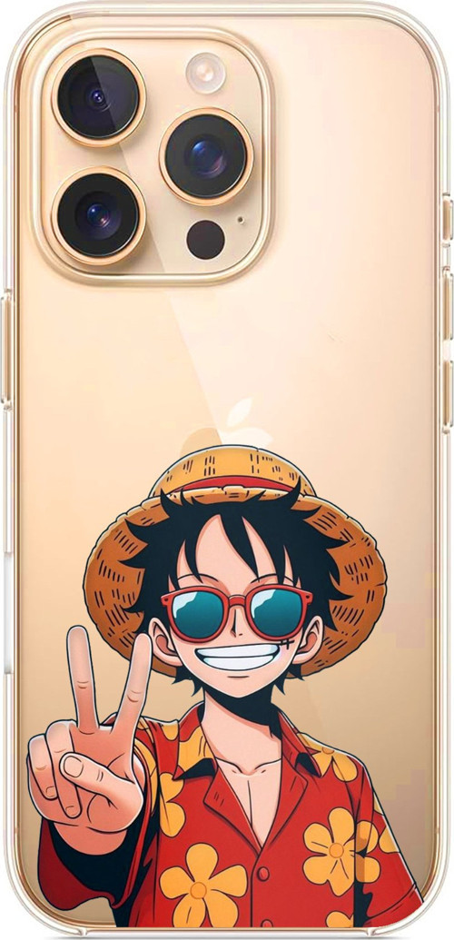 iPhone 16 PRO Uyumlu Monkey D. Luffy Tasarımlı Baskılı Silikon Kılıf