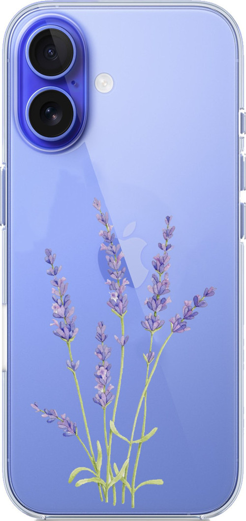 iPhone 16 Uyumlu Lavanta Çiçek Tasarımlı Baskılı Silikon Kılıf