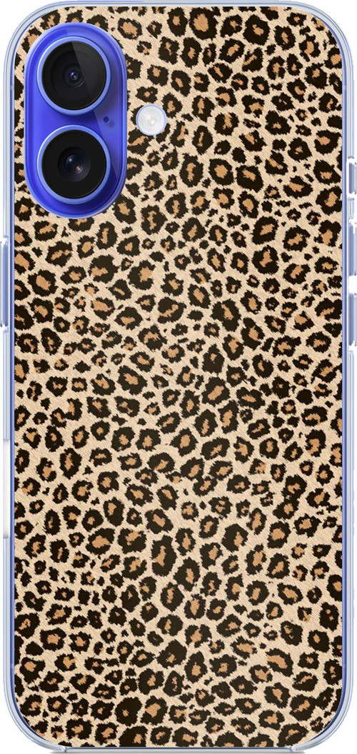 iPhone 16 Uyumlu Leopar Tasarımlı Baskılı Silikon Kılıf
