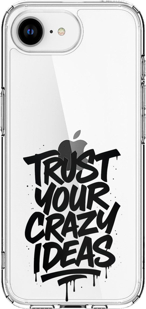 iPhone 16E - 17E Uyumlu Crazy Trust Baskılı Silikon Kılıf