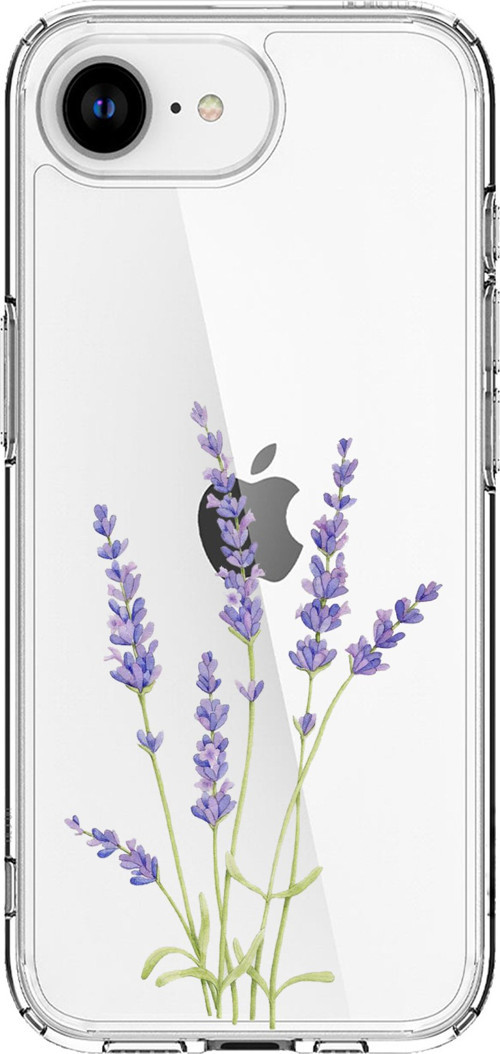 iPhone 16E - 17E Uyumlu Lavanta Çiçek Tasarımlı Baskılı Silikon Kılıf