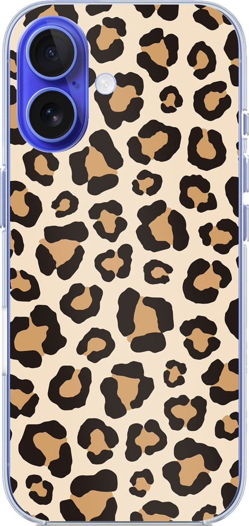 iPhone 16 Uyumlu Vahşi Zarafet Leopar Desenli Baskılı Silikon Kılıf